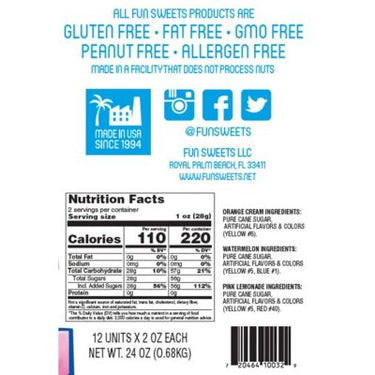 Fun Sweets Summer Cotton Candy Variety Pack, 2 Oz.,12 Pk.